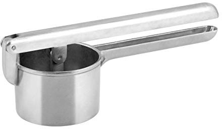 HOME Schiacciapatate con 2 Dischi, Alluminio, Argento, 26x9x12 cm