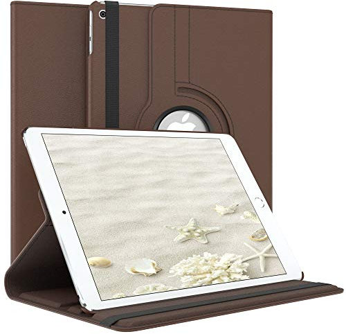 EAZY CASE - Étui pour Tablette iPad Air 2 Housse de Protection Smart Cover Support Rotatif Pochette Pliante 360° pivotante avec Fonction Stand Cuir synthétique Marron