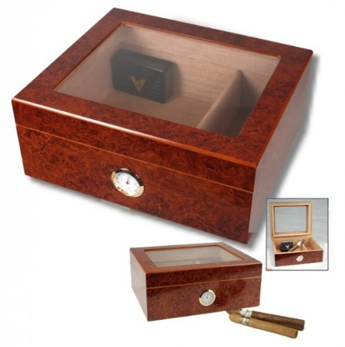 Lifestyle-Ambiente Sichtfenster Klavierlack Humidor Hygro V-380 inkl Tastingbogen