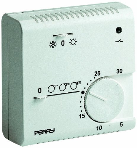 Perry 1TPTE065 Termostato per Fan Coil Elettronico, Bianco