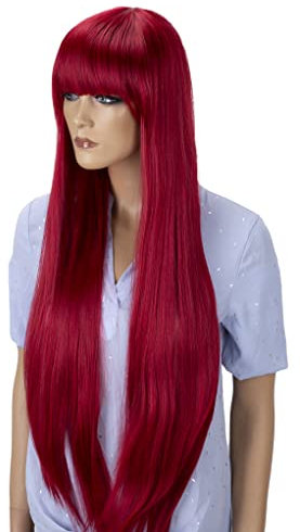 CAISHA 80cm Langhaar Perücke Fiona Fashion Wig Cosplay Glatt Rot FZ502e