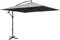 sweeek Alice's Garden - Parasol déporté carré 3x3m - Hardelot 3x3m - Gris - Manivelle anti-retour | Toile déperlante | Facile à utiliser