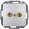 Kopp Paris Lautsprecher-Steckdose, mit Anschluss für 4mm Bananenstecker oder Lautsprecherkabel bis 16mm², IP20, silber, 921520087