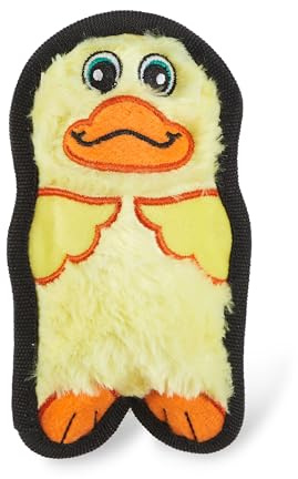 Outward Hound Invincibles Mini Duck Plush Dog Toy, XS | Durable for Rowdy Play, No Stuffing, Less Mess, Fetch & Toss, Jumbo Squeaker, Tough Chewers, Extra Small Dogs & Puppies
