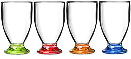 Flamefield Acryl Saft Gläser Party 170/170 ml – 4 Stück |, bruchsicher, hervorragende Qualität Acryl Drinkware