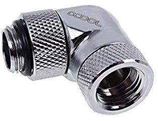 Alphacool 17261 Eiszapfen Winkeladapter 90° drehbar G1/4 AG auf G1/4 IG - Chrome