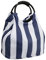 Trendyshop365 2 Stück XL Strandtasche 40x42x26cm Breite veränderbar Shoppingtasche (blau-weiß gestreift)