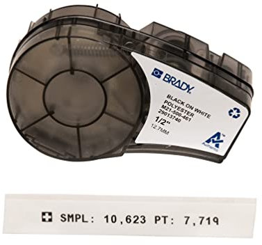 Brady (M21-500-461-AW) Polyesterband für BMP21-PLUS; BMP21-LAB; BMP21 12.70 mm x 6.40 m Schwarz auf Weiß