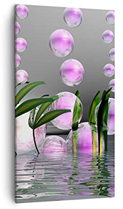 Bilder auf Leinwand Computer Grafik Blase Leinwandbild mit Rahmen 45x80cm Wandbilder Dekoration Wohnzimmer Schlafzimmer Küche Deko Klein Wanddeko Bild Wand Kunstdruck Art Wall Canvas PA45x80-2329