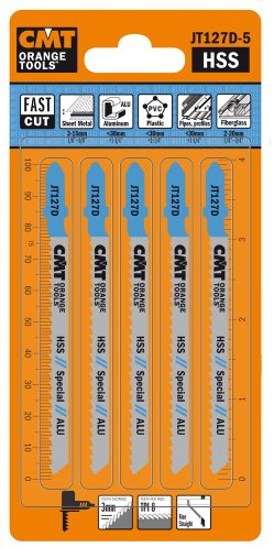 CMT JT127D-5 5 LAMES POUR SCIE SAUTEUSE EN HSS POUR ALUMINIUM DROITE ET FIN 100X3X8TPI