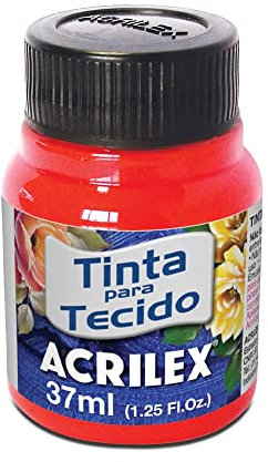 Acrilex Pintura Fluorescente para Tela, 37 ml, Color Rosa, 1094