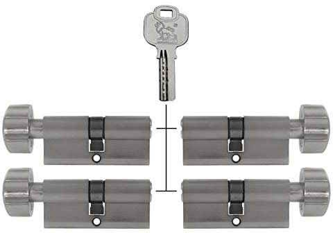 4x Knaufzylinder gleichschliessend 60 mm 30/30 KD (mit Not- und Gefahrenfunktion) inkl. 20 Wendeschlüssel