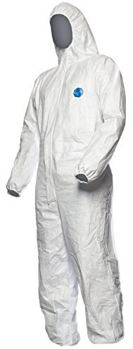 100 Stk. DuPont Tyvek 400 Dual Chemikalienschutzkleidung, KategorieII, Typ 5 und 6 Vorderseite aus Tyvek Einsatz aus SMS auf der Rückseite Weiß Größe XXXL