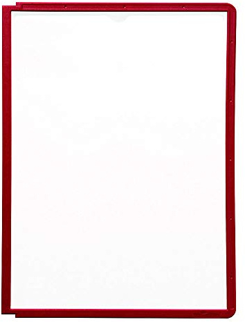 Durable Sherpa Sichttafel transparent mit farbigem flexiblem Rahmen, rot, 03 06/56/(DE), A4, 10 Stück