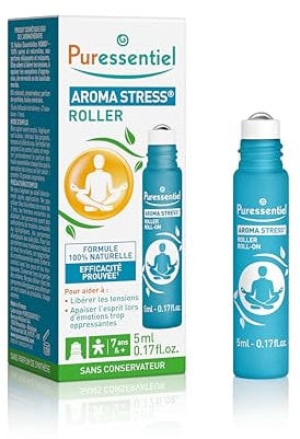 Puressentiel – Aroma Stress - Roller Stress aux 12 Huiles Essentielles - 100 pourcent pures et naturelles - Aide à libérer les tensions et apaiser l'esprit - 5 ml