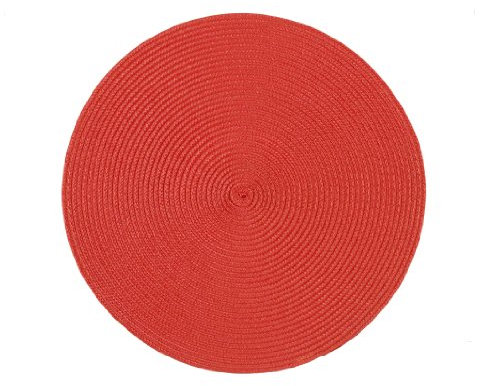 Stuco trends textile 2003-1 4er Pack, Tischset Rund 35 cm, 100% Polypropylen, rot
