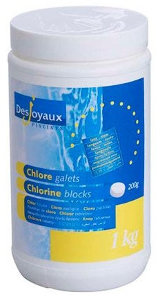Desjoyaux Pools - Slow Release Chlorine Tablets 1kg – Long Lasting Stabilised Pool Chemicals for Swimming Pools, Hot Tubs & Spas – Kills Bacteria, Maintains Crystal Clear Water, Easy Pool Treatment