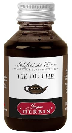 Jacques Herbin 17044T – Tintenflasche zum Beschriften 100 ml – Füllfederhalter, Tintenroller – Tea Lie