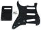 KAISH Lefty ST/Strat Style SSS Schlagbrett Tremolo Trem Cover Rückplatte für Stratocaster / Strat Made in USA/Mexiko Schwarz 3-lagig