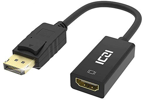 ICZI Adaptateur DisplayPort vers HDMI 1080P 60Hz Unidirectionnel convertisseur DisplayPort Mâle vers HDMI Femelle Compatible pour Ordinateur Portable PC Moniteur de Télévision Projecteur