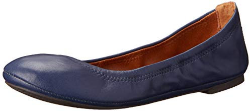 Lucky Brand Women's Emmie Ballet Flat, American Navy Leather, 4.5 UK Wide