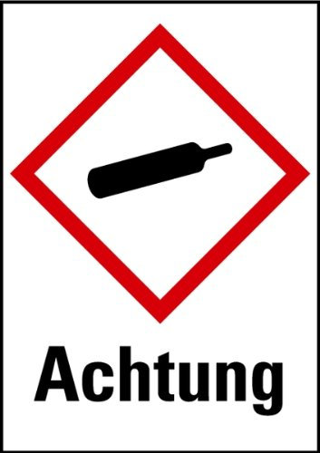 Aufkleber Komprimierte Gase Achtung GHS Etiketten Einzeln 210x148mm