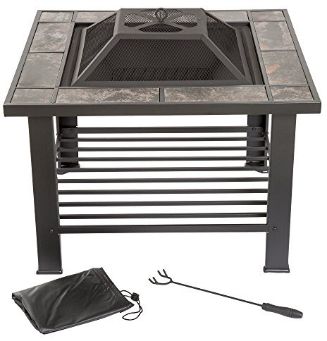 Pure Garden Feuerstelle – 76,2 cm Outdoor-Feuerstelle mit Bildschirm, Abdeckung und Schürhaken – Outdoor-Feuerstellen für Hinterhof, Deck, Terrasse oder Veranda von Pure Garden (schwarz)
