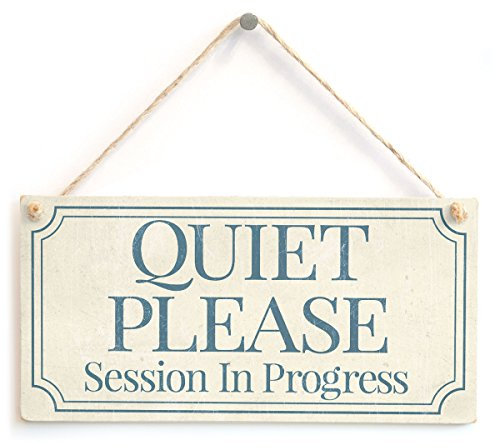 Quiet Please Session in Progress - Functional Small Office/Home Treatment Room Hanging Door Sign