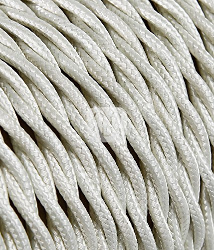 Cavo Elettrico Treccia In Tessuto 5 Mt 2x0,75 Colorato Avorio