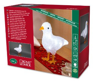 Konstsmide 6179-203 LED Acrylfigur Möwe / für Innen (IP20) / Batteriebetrieben: 3xAA 1.5V (exkl.) / 12 kalt weiße Dioden, one size, Weiß