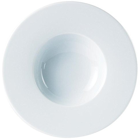 Kirsty Jayne China (178227) Set Of 6 White Porcelite 10 1/2 Inch Wide Rim Pasta Plates