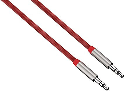 Hama HQ ALU AUX Kabel 3,5mm Klinke-Kabel Rot Klinken-Stecker Audio Handy MP3 Tablet