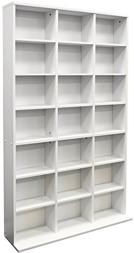 WATSONS PIGEON HOLE - 588 CD / 378 DVD Blu-ray Media Storage Unit - White
