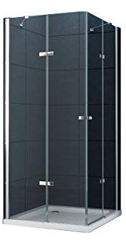 Entrata di curva Box doccia Doccia Monett 80 x 80 x 200 cm / 8mm / inclusivo un piatto doccia e sifone