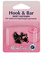 Hemline Hook & Bar Skirt/Trouser Fastener - Black