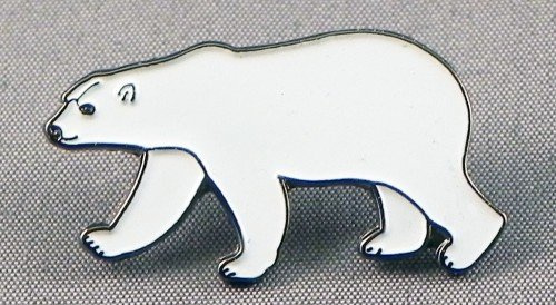 Metall-Emaille-Brosche Eisbär