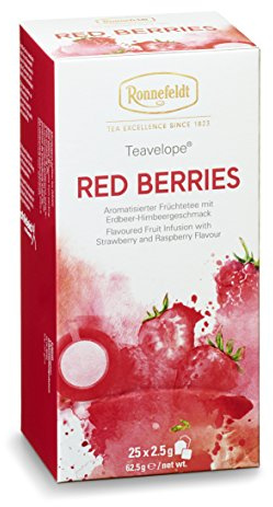 Ronnefeldt Teavelope Red Berries - Früchtetee mit Erdbeer-Himbeergeschmack, 25 Teebeutel, 62,5 g