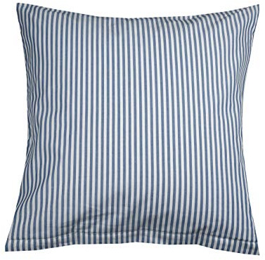 Lorena Mako Batist Kissen Bezug Basel Mini Streifen Dunkelblau, 35x40cm, 100% Baumwolle