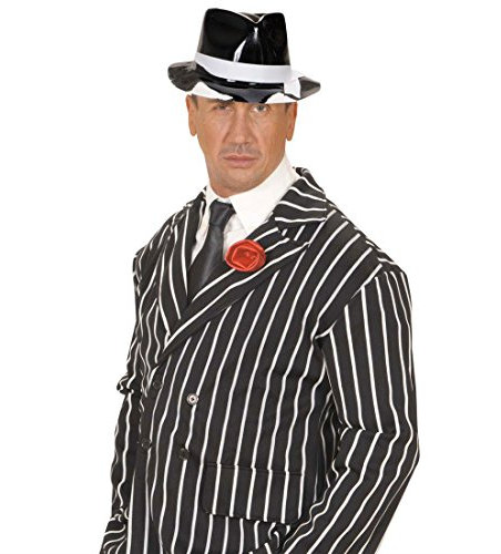 Schwarzer Gangster Hut Al Capone Gangsterhut 20er Jahre Mafiahut Mafia Kopfbedeckung Ganovenhut Fasching Blues Brothers Ganove Verkleidung Charleston Mottoparty Accessoire Karneval Kostüm Zubehör