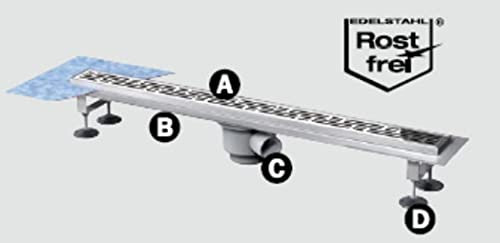 Tece Drainline Duschrinne Rohbaurinne Länge 90cm mit Dichtmanschette 600700art