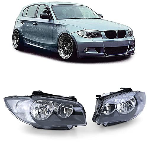 Schwarze Scheinwerfer H7 H7 Paar passend für BMW E81 E82 E87 E88 ab 04