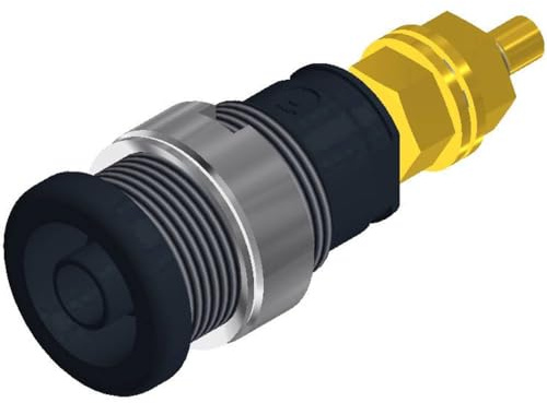 SKS Hirschmann SEB 2600G M4 Sicherheits-Laborbuchse Buchse, Einbau vertikal Stift-Ø: 4mm Schwarz 1S