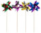 Papstar Deko-Picker / Partyspieße Windmühle (100 Stück) 17.5 cm, farbig sortiert, aus Holz und Aluminium, für Eisbecher, Cocktails, Kindergeburtstage, Partydeko, #16688