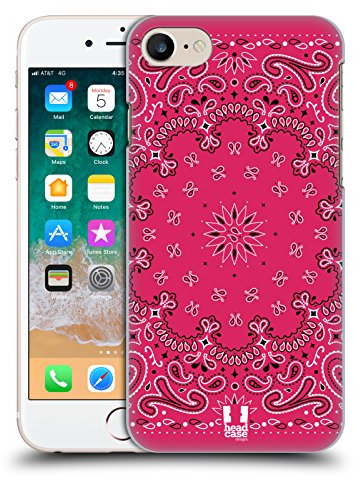 Head Case Designs Rosa Classico Paisley Bandana Classica Custodia Cover Dura per Parte Posteriore Compatibile con Apple iPhone 7/8 / SE 2020 & 2022