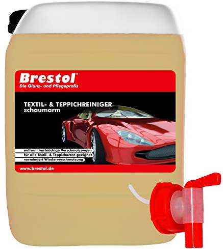 Tessile & tappeto detergente schaumarm (10 litri) – - Incluso rubinetto 51 mm – Detergente per imbottiture textilrei Niger Seggiolino Auto