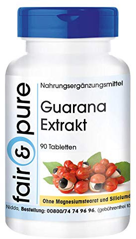 Fair & Pure® - Guarana Extrakt 300mg (4:1) - 90 Tabletten - aus 1200mg Guarana - vegan - enthält Koffein