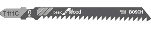 Bosch 2608630808 T111C Pack of 3 Basic Wood Jigsaw Blade 1 Lug