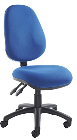 Fabric Operator seating - 2 Lever Operator Chair without Arms - Blue (V100-00-B) H995xW1125xD490