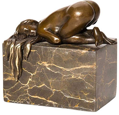 aubaho Bronzeskulptur Skulptur Frau Akt Erotik Nude Bronzefigur Bronze Figur Antik-Stil
