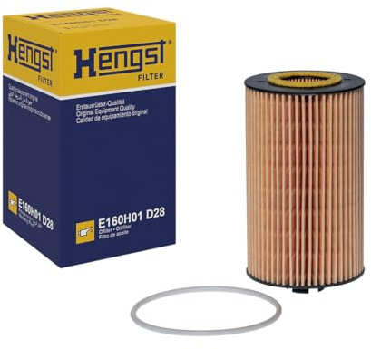 HENGST - Ölfilter E160H01 D28 - Öl-Filtereinsatz für KFZ | Hochwertiger Motorölfilter für KFZ mit Otto- oder Dieselmotor - Robuster Ölfilter mit hoher Schmutzaufnahmefähigkeit